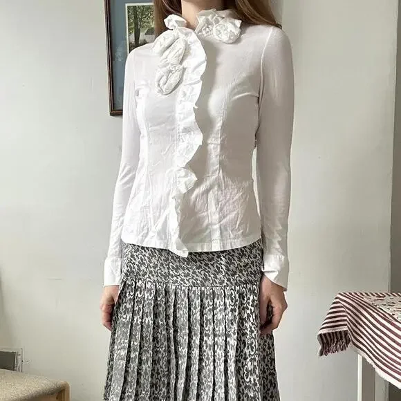 Italian Brand Ruffled Shirt - Picture 1 of 4